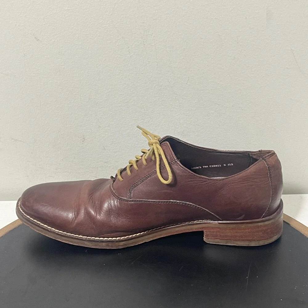 Cole Haan Oxford Shoes Men 7.5M Brown Leather Lace-Up Dress‎ Business Casual